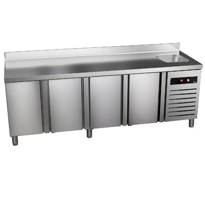 t-hc06- TGP 225 V HC-Tavolo refrigerato positivo GN con lavello